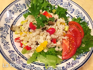 平麦とローストと野菜のマリネ